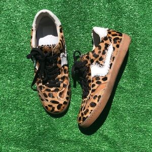 Dolce Vita Animal Print Sneakers with Black and White Accents